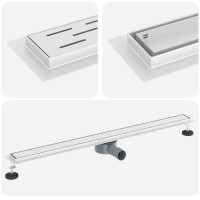 Produktbild för Duschavlopp 2-i-1 med 360° Siphon Silver 100 cm
