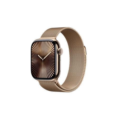 Apple Apple Watch Series 10 (GPS + Cellular) - guld titan - smart klocka med milanesisk loop - guld - 64 GB