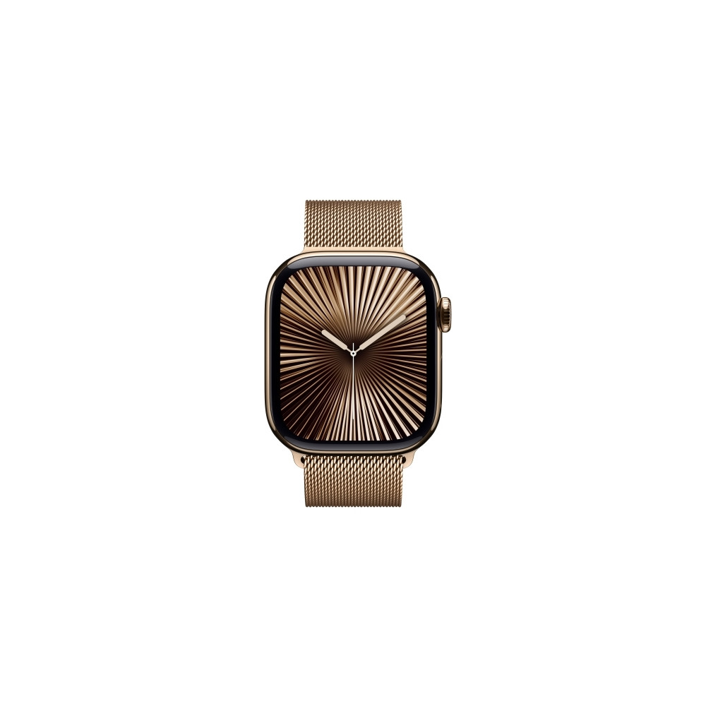 Produktbild för Apple Watch Series 10 (GPS + Cellular) - guld titan - smart klocka med milanesisk loop - guld - 64 GB