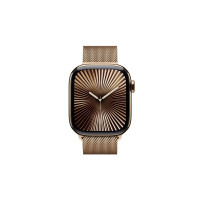 Produktbild för Apple Watch Series 10 (GPS + Cellular) - guld titan - smart klocka med milanesisk loop - guld - 64 GB