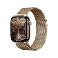 Produktbild för Apple Watch Series 10 (GPS + Cellular) - guld titan - smart klocka med milanesisk loop - guld - 64 GB