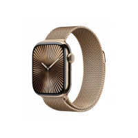 Produktbild för Apple Watch Series 10 (GPS + Cellular) - guld titan - smart klocka med milanesisk loop - guld - 64 GB