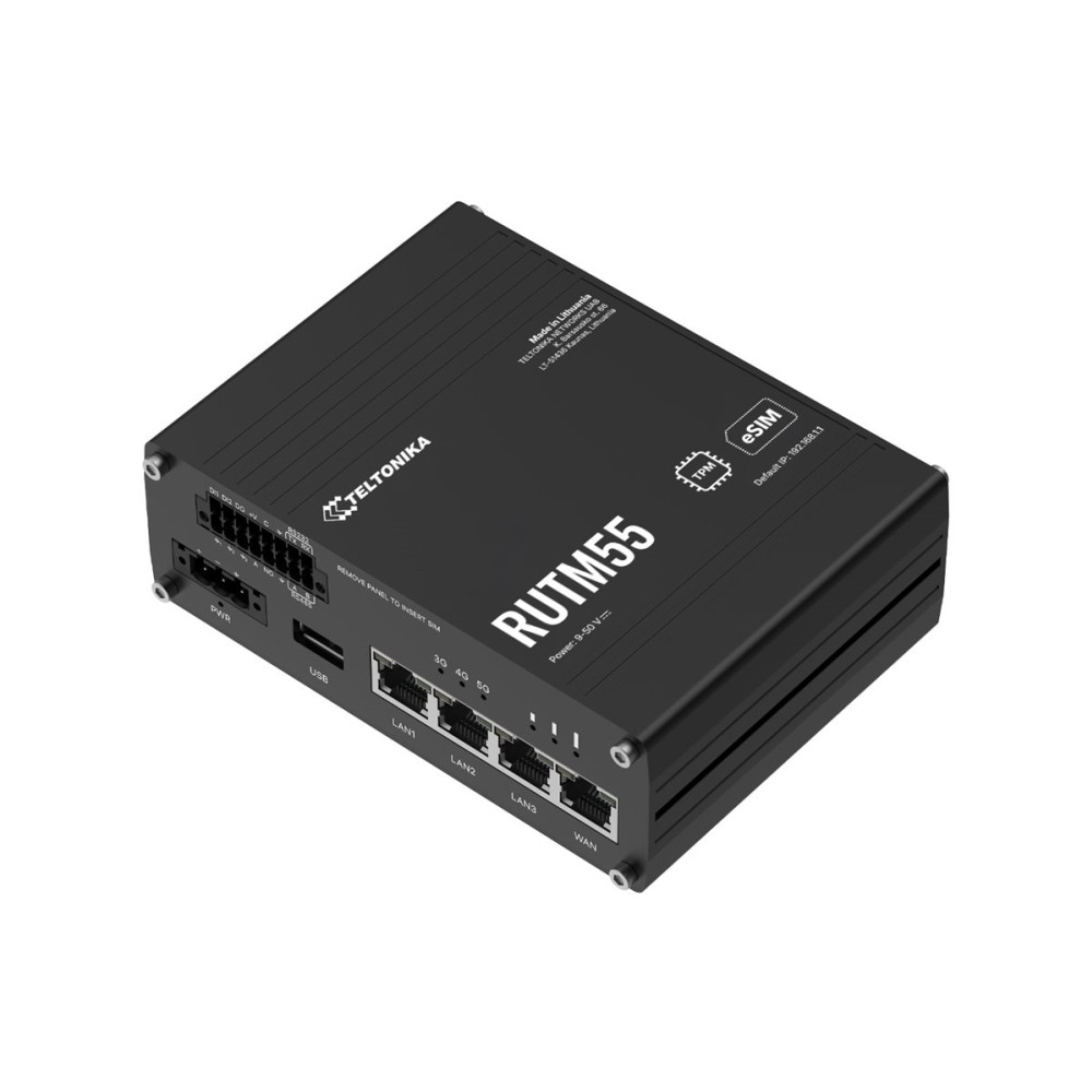 Produktbild för Teltonika RUTM55 - trådlös router - WWAN - Wi-Fi 5 - 5G, 3G, 4G - DIN-skenmonterbar, väggmonterbar, försänkt montering möjlig