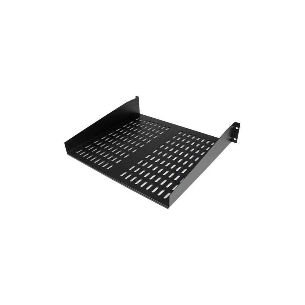 Produktbild för StarTech.com 2U serverrackhylla - Universell ventilerad fribärande serverhylla med rackfäste för 19-tums nätverksutrustning i rack och skåp - Kraftigt stål - Viktkapacitet 23 kg - 41 cm djup hylla, svart - hylla för rack - 2U