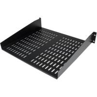Produktbild för StarTech.com 2U serverrackhylla - Universell ventilerad fribärande serverhylla med rackfäste för 19-tums nätverksutrustning i rack och skåp - Kraftigt stål - Viktkapacitet 23 kg - 41 cm djup hylla, svart - hylla för rack - 2U