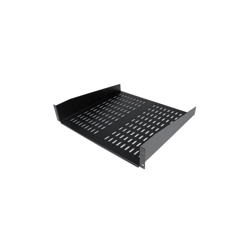Produktbild för StarTech.com 2U serverrackhylla - Universell ventilerad fribärande serverhylla med rackfäste för 19-tums nätverksutrustning i rack och skåp - Kraftigt stål - Viktkapacitet 23 kg - 41 cm djup hylla, svart - hylla för rack - 2U