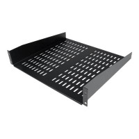 Produktbild för StarTech.com 2U serverrackhylla - Universell ventilerad fribärande serverhylla med rackfäste för 19-tums nätverksutrustning i rack och skåp - Kraftigt stål - Viktkapacitet 23 kg - 41 cm djup hylla, svart - hylla för rack - 2U