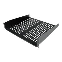 Produktbild för StarTech.com 2U serverrackhylla - Universell ventilerad fribärande serverhylla med rackfäste för 19-tums nätverksutrustning i rack och skåp - Kraftigt stål - Viktkapacitet 23 kg - 41 cm djup hylla, svart - hylla för rack - 2U