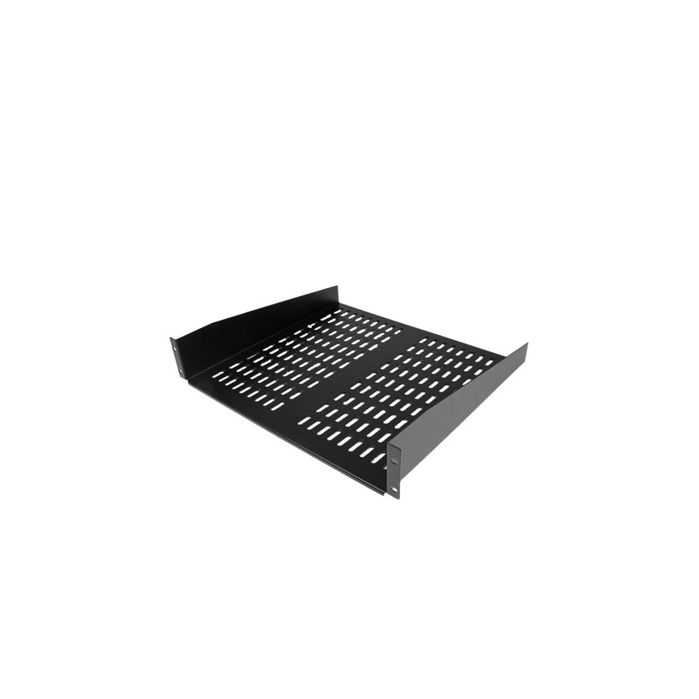 Produktbild för StarTech.com 2U serverrackhylla - Universell ventilerad fribärande serverhylla med rackfäste för 19-tums nätverksutrustning i rack och skåp - Kraftigt stål - Viktkapacitet 23 kg - 41 cm djup hylla, svart - hylla för rack - 2U