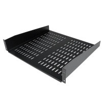 Produktbild för StarTech.com 2U serverrackhylla - Universell ventilerad fribärande serverhylla med rackfäste för 19-tums nätverksutrustning i rack och skåp - Kraftigt stål - Viktkapacitet 23 kg - 41 cm djup hylla, svart - hylla för rack - 2U
