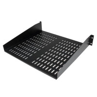 Produktbild för StarTech.com 2U serverrackhylla - Universell ventilerad fribärande serverhylla med rackfäste för 19-tums nätverksutrustning i rack och skåp - Kraftigt stål - Viktkapacitet 23 kg - 41 cm djup hylla, svart - hylla för rack - 2U