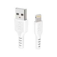 Produktbild för SBS TECABLEUSBIP589W, 1 m, Lightning, USB A, Hankoppling, Ha...