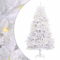 Produktbild för Konstgjord julgran med 300 LED-lampor Vit 270 cm PVC och metall