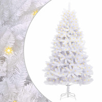 Produktbild för Konstgjord julgran med 300 LED-lampor Vit 300 cm PVC och metall