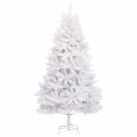 Produktbild för Konstgjord julgran med 300 LED-lampor Vit 300 cm PVC och metall