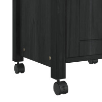 Produktbild för Köksvagn MONZA Svart 48 x 40 x 88,5 cm Massiv furu