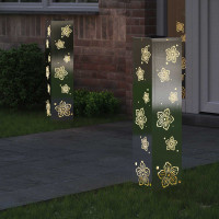 Produktbild för Solar LED Stig Ljus 2 pcs Silver Rostfritt stål