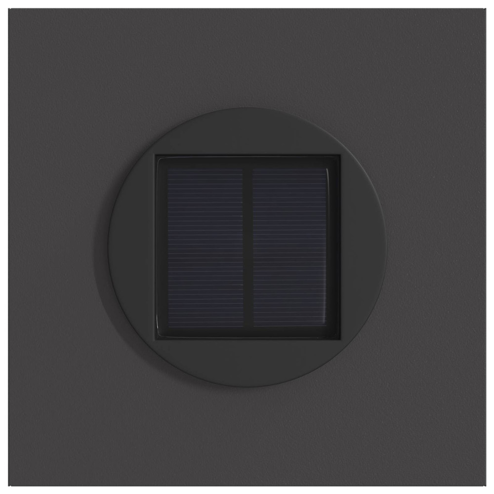 Produktbild för Solar LED Stig Ljus 2 pcs Svart Kallvalsat stål