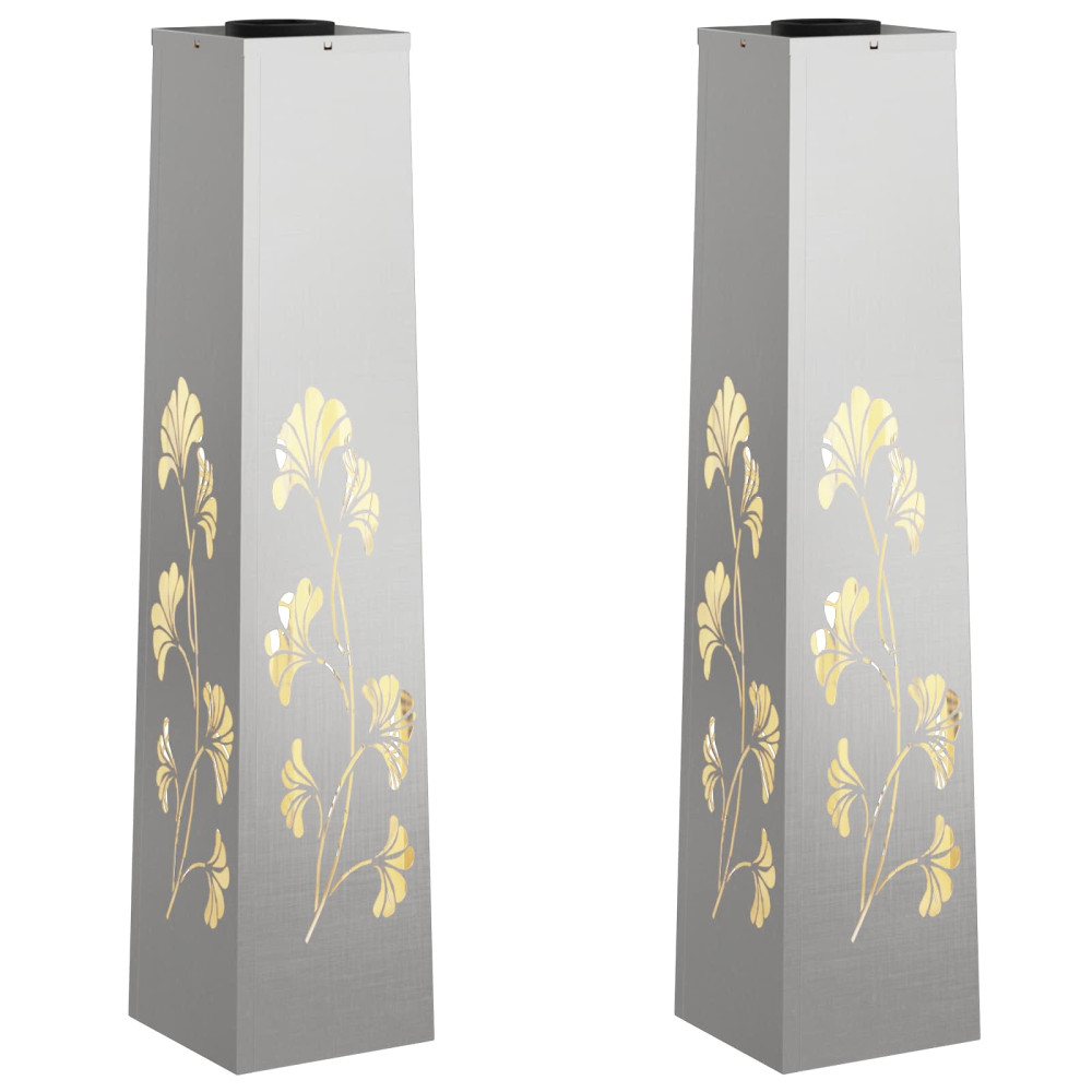 Produktbild för Solar LED Stig Ljus 2 pcs Silver Rostfritt stål