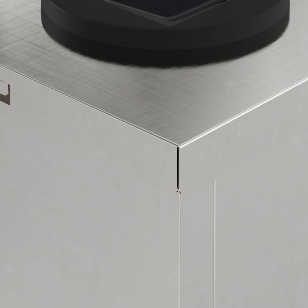 Produktbild för Solar LED Stig Ljus 2 pcs Silver Rostfritt stål
