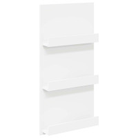 Produktbild för Tidningshylla med hylla Vit 51 x 11 x 102 cm Konstruerat trä