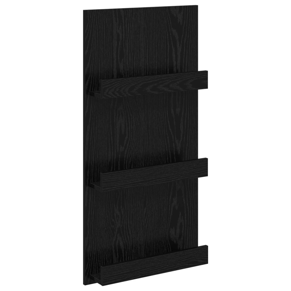 Produktbild för Tidningshylla Svart Ek 51 x 11 x 102 cm Konstruerat trä