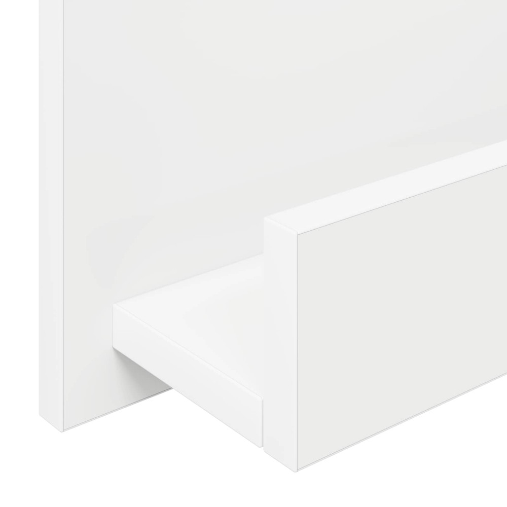Produktbild för Tidningshylla med hylla Vit 43 x 11 x 102 cm Konstruerat trä
