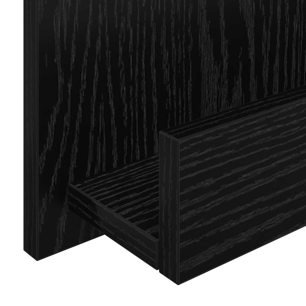 Produktbild för Tidningshylla Svart Ek 43 x 11 x 102 cm Konstruerat trä