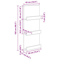 Produktbild för Tidningshylla Svart Ek 43 x 11 x 102 cm Konstruerat trä