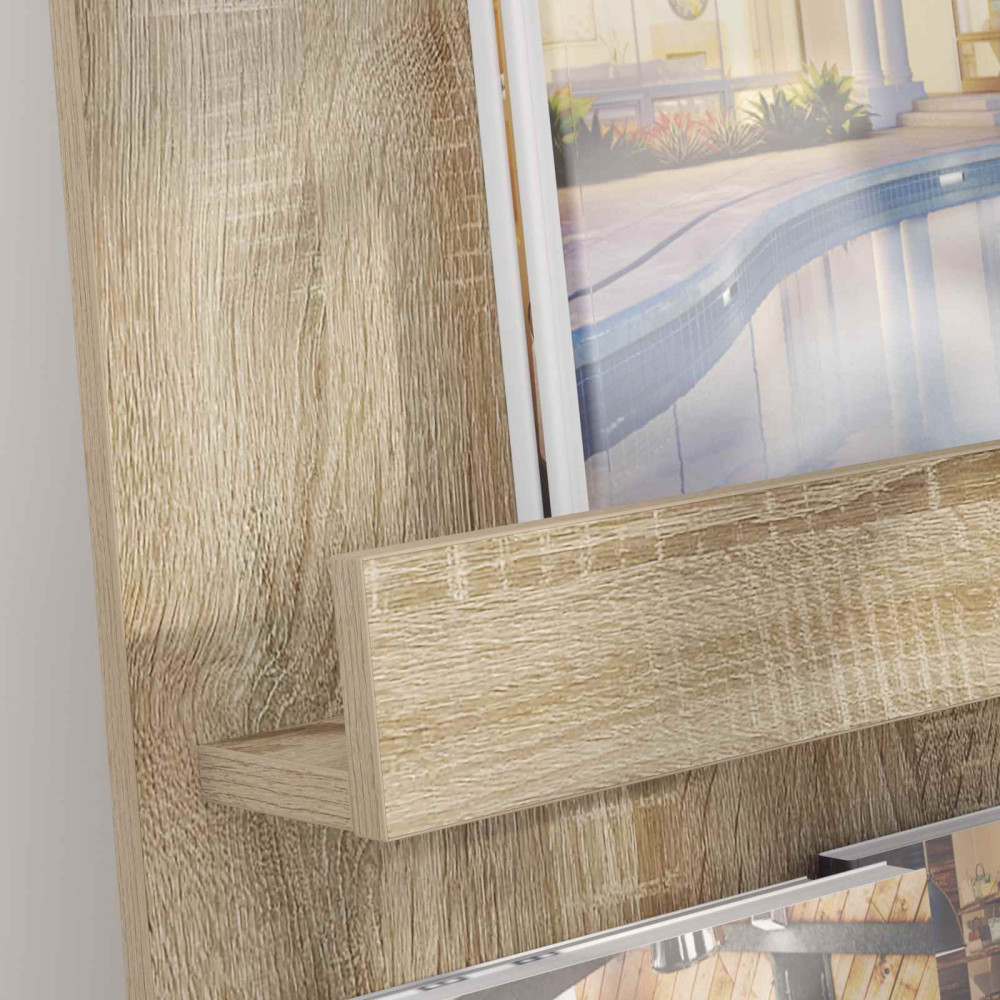 Produktbild för Tidningshylla Sonoma-ek 43 x 11 x 102 cm Konstruerat trä