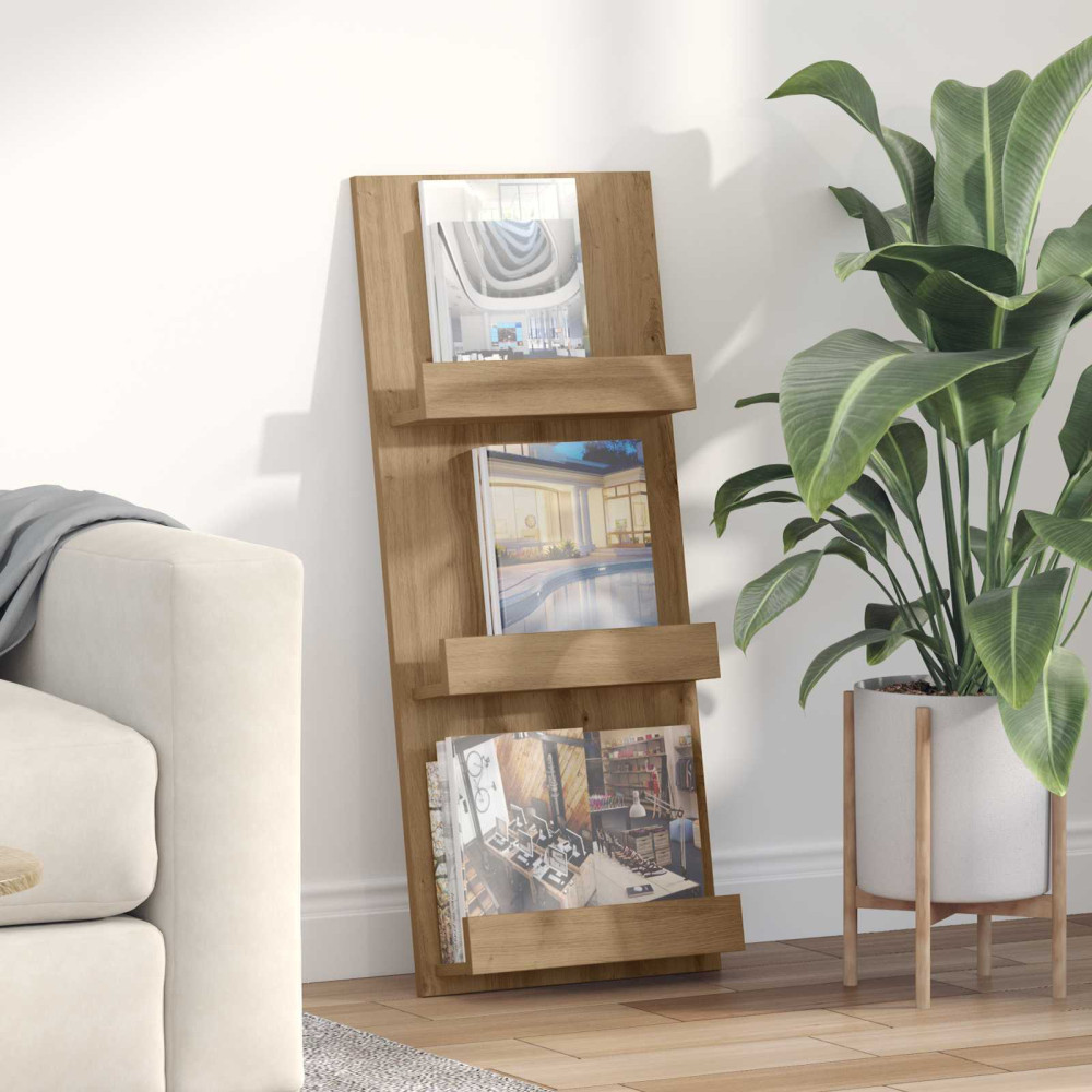 Produktbild för Tidningshylla Artisan Ek 43 x 11 x 102 cm Konstruerat trä