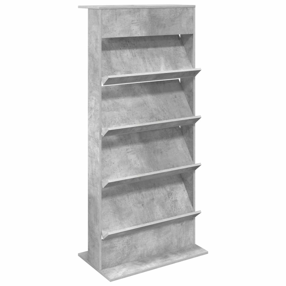 Produktbild för Tidningshylla Betonggrå 70 x 41 x 156 cm Konstruerat trä