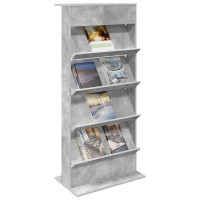 Produktbild för Tidningshylla Betonggrå 70 x 41 x 156 cm Konstruerat trä