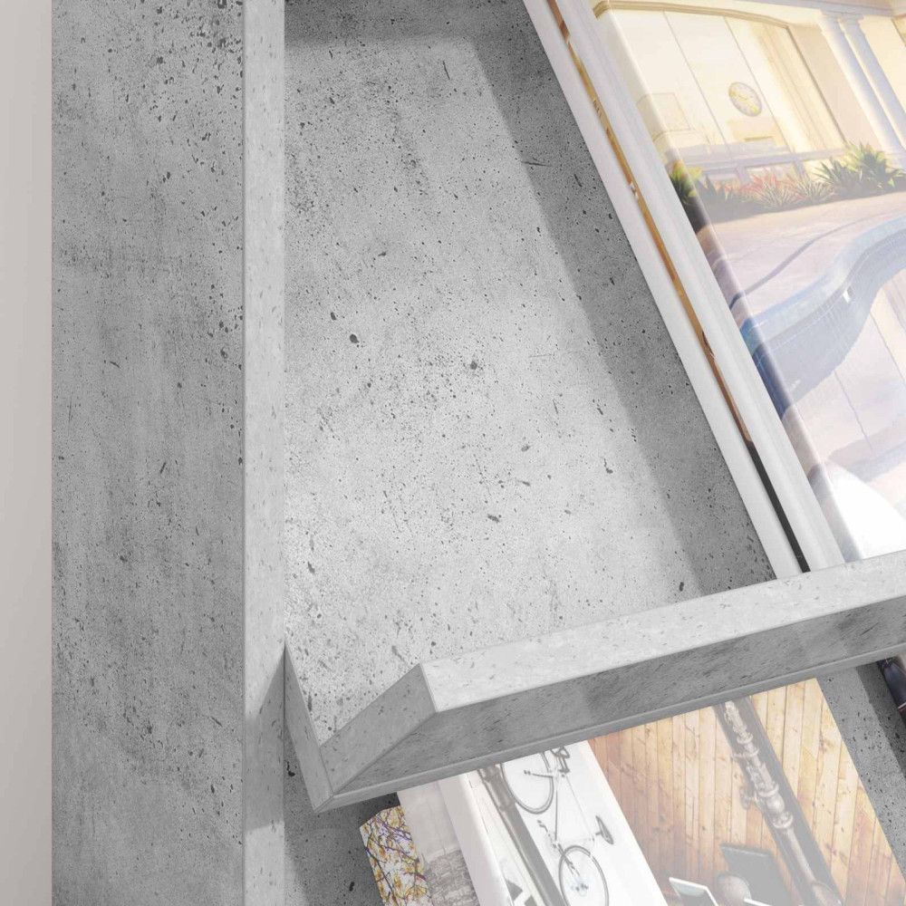 Produktbild för Tidningshylla Betonggrå 70 x 41 x 156 cm Konstruerat trä
