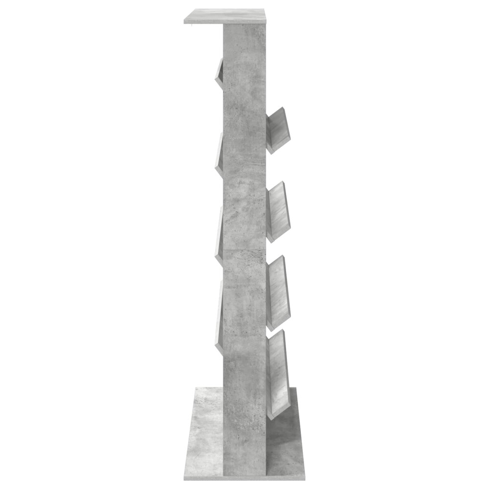 Produktbild för Tidningshylla Betonggrå 70 x 41 x 156 cm Konstruerat trä