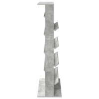 Produktbild för Tidningshylla Betonggrå 70 x 41 x 156 cm Konstruerat trä
