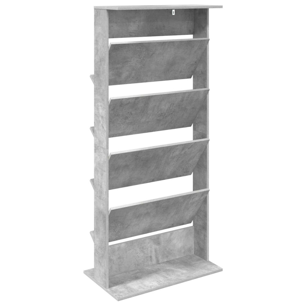 Produktbild för Tidningshylla Betonggrå 70 x 41 x 156 cm Konstruerat trä