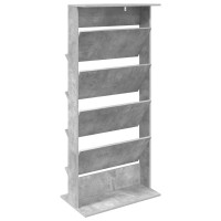 Produktbild för Tidningshylla Betonggrå 70 x 41 x 156 cm Konstruerat trä