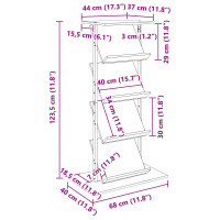 Produktbild för Tidningshylla Rökt ek 68 x 40 x 123.5 cm Konstruerat trä