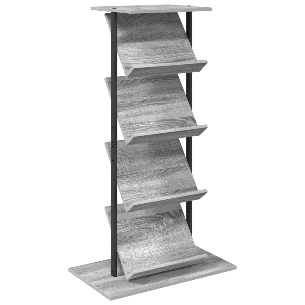 Produktbild för Tidningshylla Grå Sonoma 68 x 40 x 123.5 cm Konstruerat trä