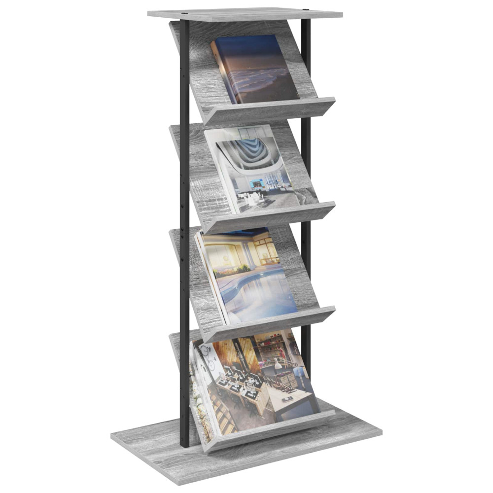 Produktbild för Tidningshylla Grå Sonoma 68 x 40 x 123.5 cm Konstruerat trä