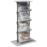 Produktbild för Tidningshylla Grå Sonoma 68 x 40 x 123.5 cm Konstruerat trä