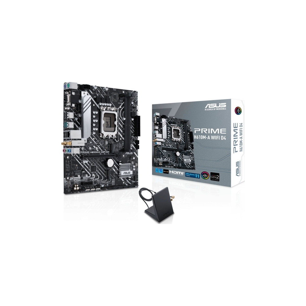 Produktbild för ASUS PRIME H610M-A WIFI D4 - moderkort - micro ATX - LGA1700-uttag - H610