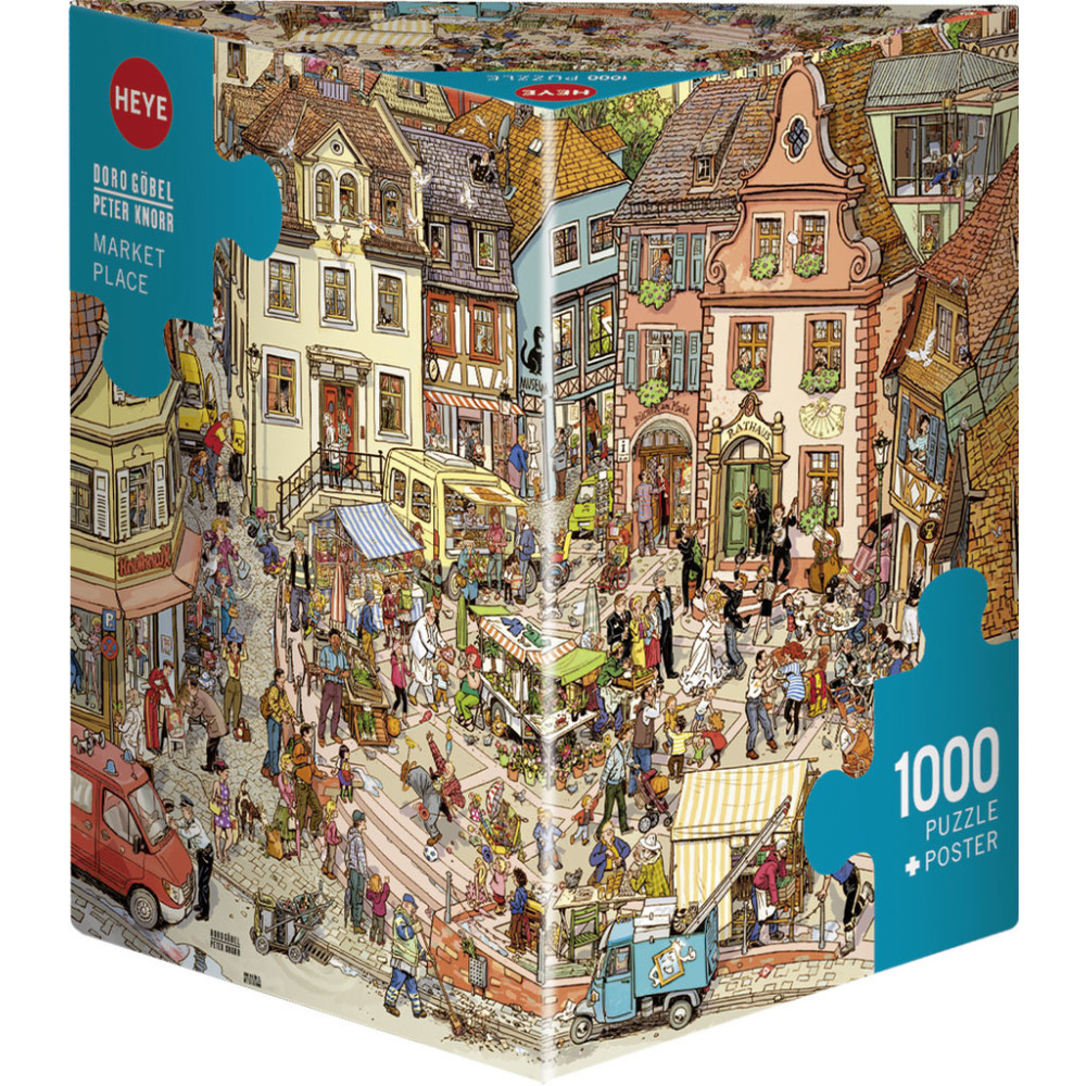 Produktbild för Triangular, Market Place, Pussel 1000 bitar, Heye