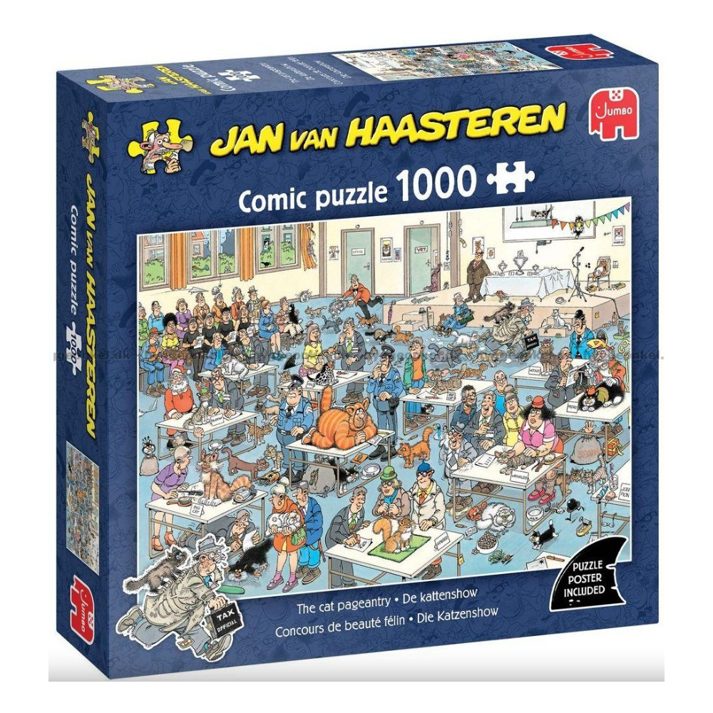 Produktbild för Jan van Haasteren Pussel - Kattenshow 1000 bitar
