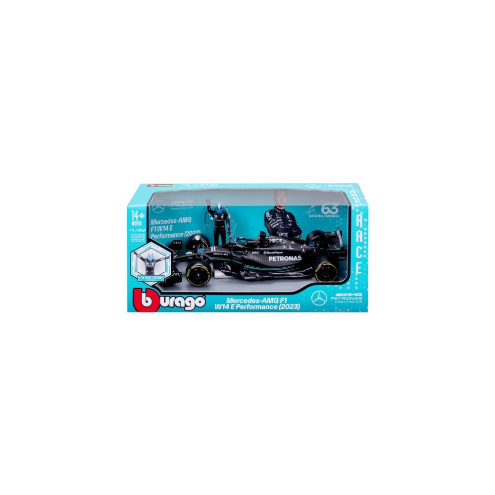Produktbild för BBURAGO Mercedes W14 E Performance #44, Modellsportbil, Förm...