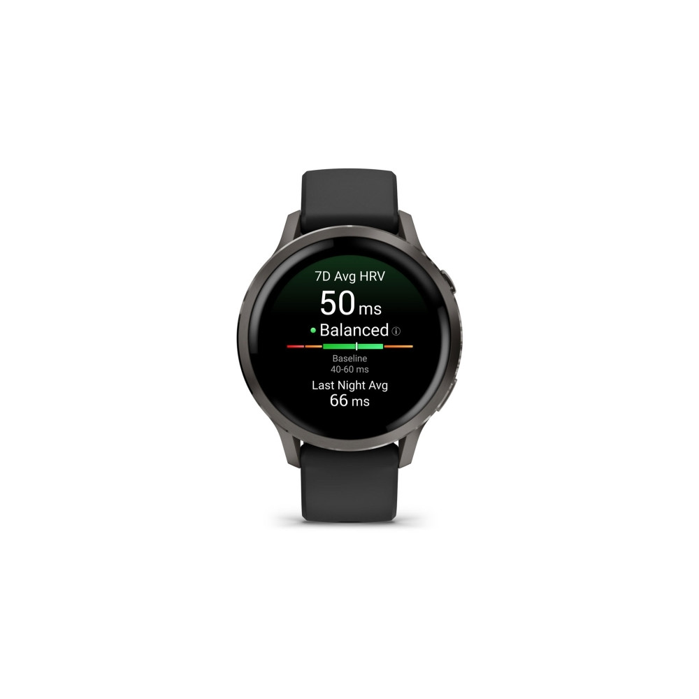 Produktbild för Garmin Venu 4 - skiffer - smart klocka med band - svart - 8 GB