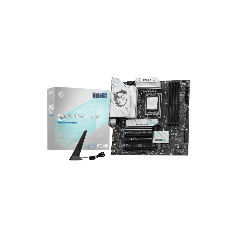 Produktbild för MSI B860M GAMING PLUS WIFI - moderkort - micro AT - LGA1851-uttag - B860