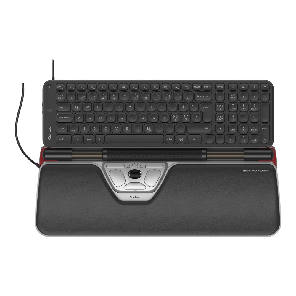 Produktbild för Contour RollerMouse - sats med tangentbord och mus - mellanstorlek - QWERTY - hela norden Inmatningsenhet