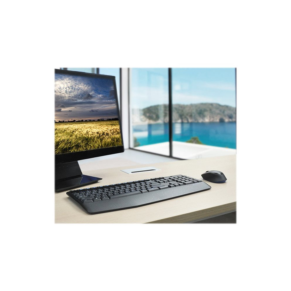 Produktbild för Logitech Wireless Combo MK345 - sats med tangentbord och mus - USA, internationellt - svart, blå Inmatningsenhet
